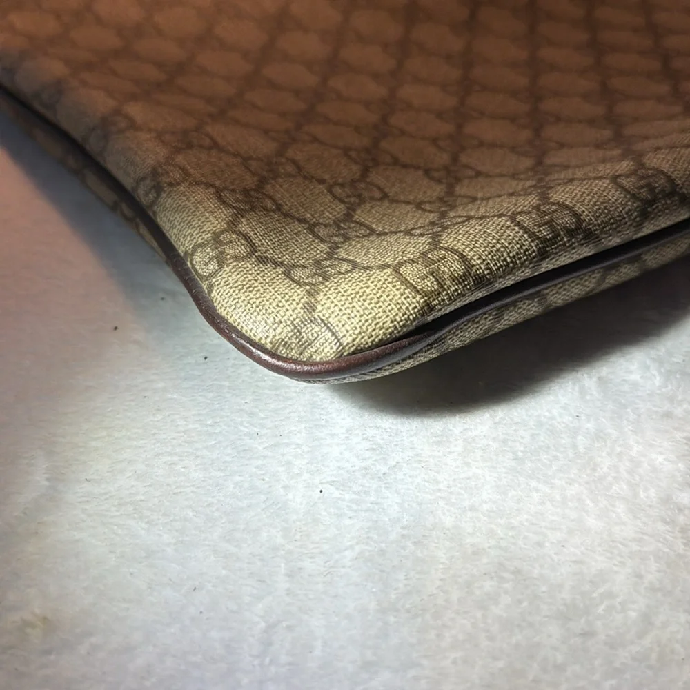 Gucci Monogram Canvas Tote with Dark Brown Leather Handles